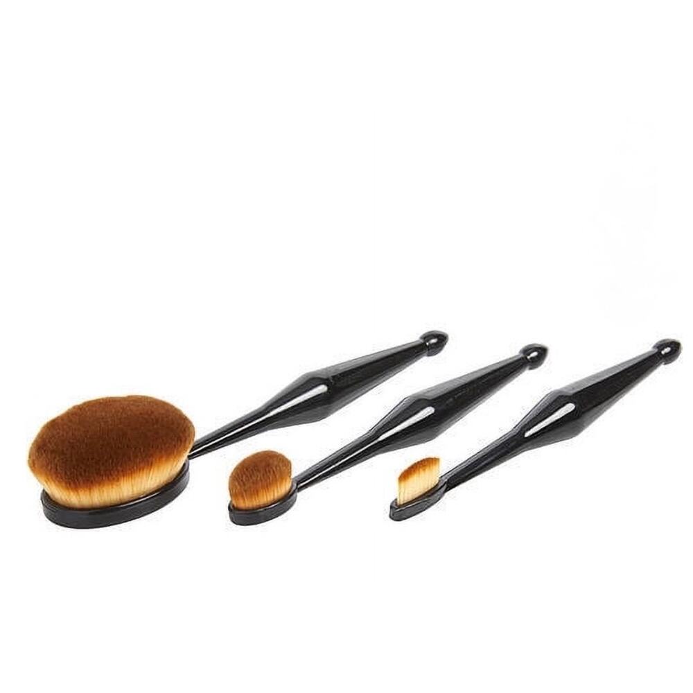 🧚🏻‍♀️ NIB Oentissi Oval Makeup Brush Set  3pc Foundation Contour Blend Kit
